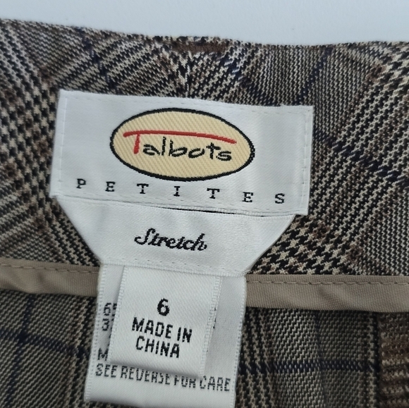 Talbots Women's High Rise Striped Print Dress Pants size 6 Brown Black - Picture 11 of 11